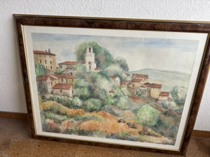 40 Bilder mit Rahmen hinter Glas. U.a. Paul Thoma, Mia Leinberger, Ernst Rehmann 