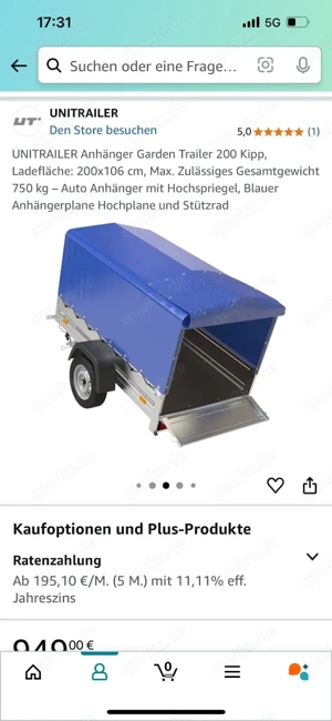 Anhänger neuwertig Bild 2
