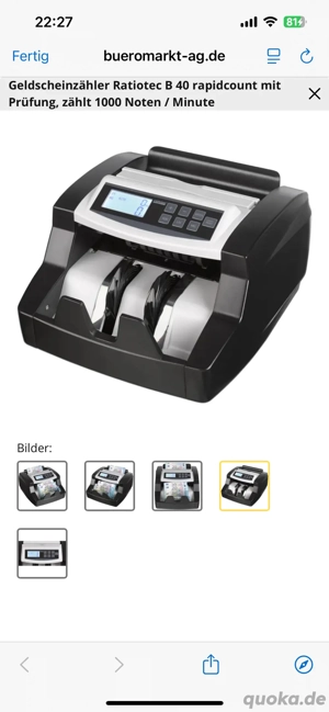Geldscheinzähler mit Prüfsystem