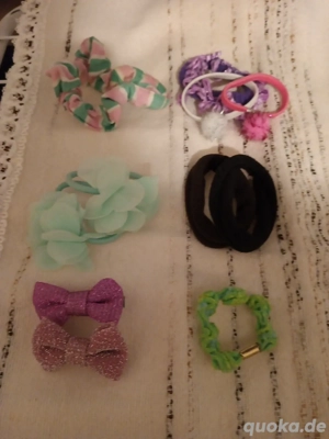 11 Damen Haargummis bunt 