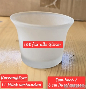 11 teelichthalter Gläser Milchglas deko Votivkerzen