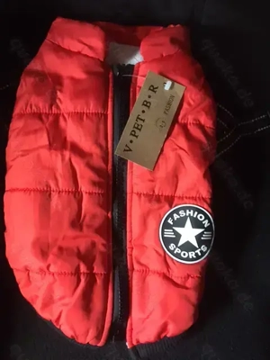 HUNDEWINTERMANTEL mit Geschirr Grösse M Lila und Grösse L Orange