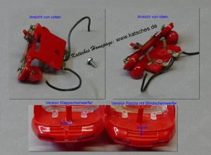 Klappscheinwerfer - Einheit  für Porsche 928 rot 40423 Carrera Universal und Razziaversion