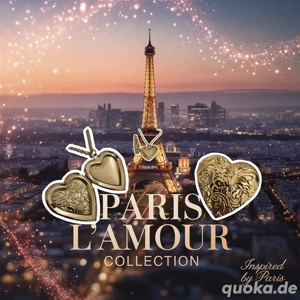 Goldene Herz Medaillon Kette   Aufklappbar   Paris Lamour Collect