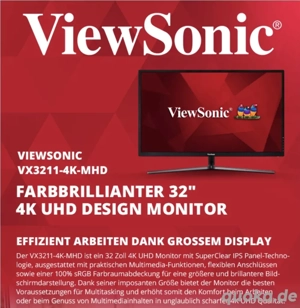 PC Monitor 4K 32 Zoll   80,1 cm.  Viewsonic