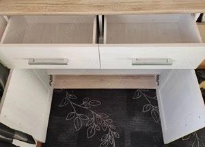 Sonoma Eiche Weiße Kommode mit Spiegel 