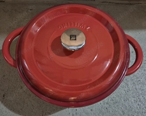Zwilling Cocotte Bräter Gusseisen 24cm rot rund wie Neu
