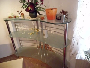 Bar   Theke,  Hausbar aus Glas und Chrom