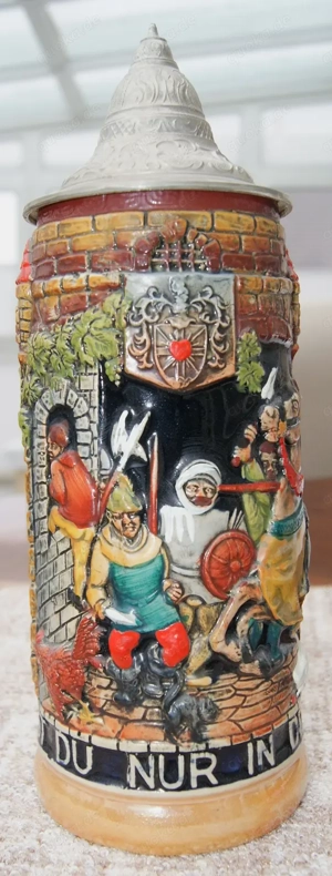 Bierkrug  Unruhige Zeiten   Ruh hast du nur in der Schenke 