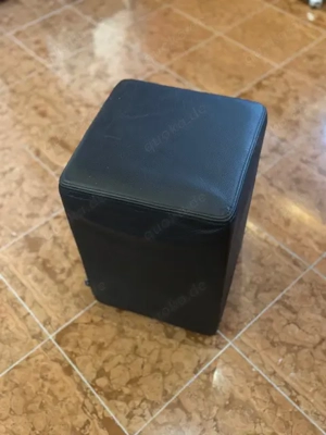 Lederwürfel schwarz 32x32x47 Sitz oder Beistelltisch