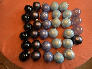 Weihnachtsbaum-Kugeln Kunststoff 34 Stück blau