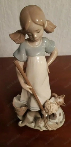 LLadro # 5232 verspieltes Kätzchen Porzellanfigur, TOPZUSTAND, Vitrinenstück