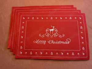 Tisch-Sets Weihnachtsmotiv rot