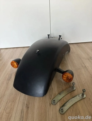 Harley Davidson Fat Boy BJ 2003 Original Stahl Heckfender Mattschwarz & Blinker