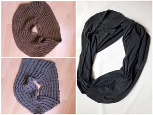 Schal Strickschal Loopschal beige, grau und dunkelgrau