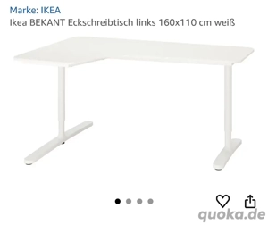 Weißer Ikea Eckschreibtisch links 160x110cm