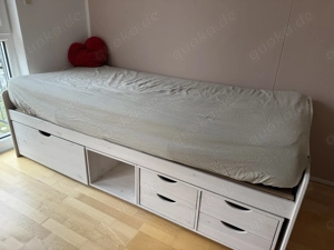 Stauraumbett für Kinder   Jugendliche 90x200 cm weiß 