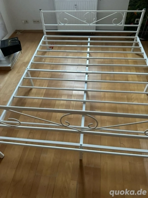 bettgestell 160 x 200 metall weiss