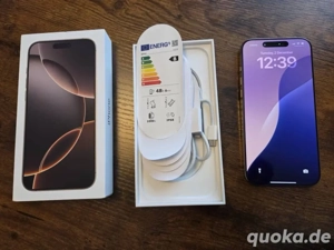 iPhone 16 Pro Max mit 256 GB.: Titan Wüstensand.