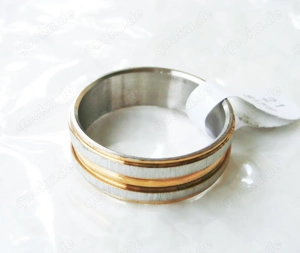 Ring Edelstahl eissilber bicolor Damen Herren NEU Bild 4