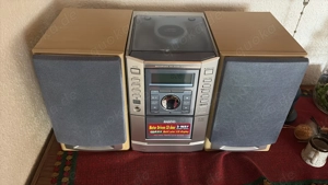Stereoanlage Mini CD Player Cassettendeck mit Boxen Sanyo