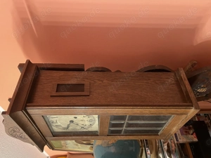 Regulator Wanduhr Antik 1900 mit Schlüssel Jugendstil Bild 5