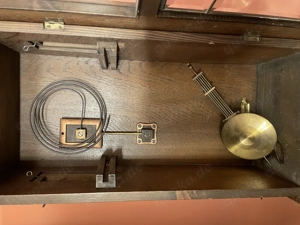 Regulator Wanduhr Antik 1900 mit Schlüssel Jugendstil Bild 8