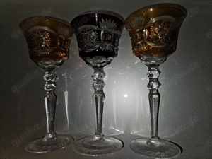 Antik! 3 schöne Überfang Römer Kristallgläser handgeschliffen TOP Zustand! Bild 2