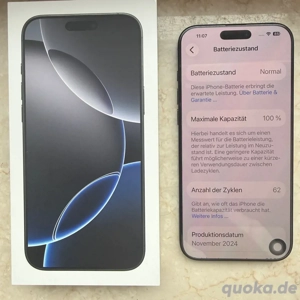 iPhone 16 Pro Max Schwarz 256GB 100% OVP Bild 3