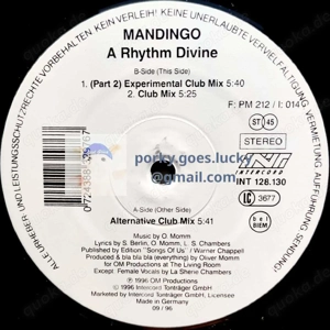Mandingo   A Rhythm Divine 1999 12" Vinyl Trance