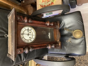 Regulator Klein Wanduhr Pendeluhr antik um 1900  Bild 8