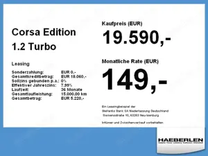 Opel Corsa Edition 1.2 Turbo *Sitzheizung*Klimaanlage* Bild 4