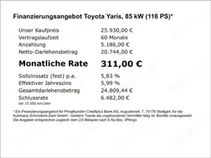 Toyota Yaris TEAMPLAYER+SAFETY-P+SHZ+CPLAY+MODEL2025 Bild 4