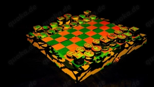 Militär Schachspiel Camouflage Muster Schachfiguren Reiseschachbrett Schachbrett Holz Chess Bild 4