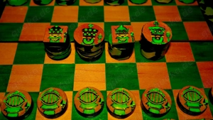 Militär Schachspiel Camouflage Muster Schachfiguren Reiseschachbrett Schachbrett Holz Chess Bild 6