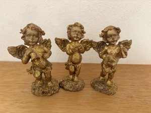 Weihnachtsengel gold Glitzer 3 Stück ca. 10 cm 