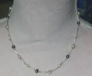 Perlencollier, 925 Silber
