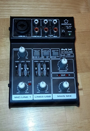 verkaufe Renkforce portable USB Mixer MX 0103 USB, gebraucht.