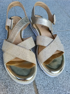 Damen Sommersandale von Caprice in beige  gold, Größe 40
