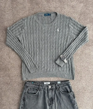 Ralph Lauren Cable Knit Pullover GR L (Fit M) Grau Classic Y2K Sw