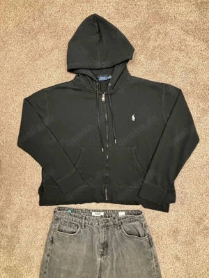 Ralph Lauren Zip Hoodie Schwarz Vintage 2000er Y2K für Frauen