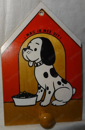 F Garderobe für Kinder Holz 20,5x13,5x0,04 Abbildung Hund mag ik mee uit? Bild 5
