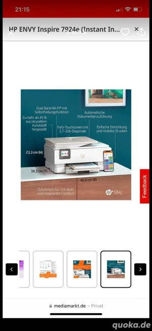 HP ENVY Inspire 7924e (Instant Ink) Multifunktionsdrucker Bild 4