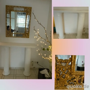 Elegante Säulenkonsole mit Goldverziertem Barockspiegel