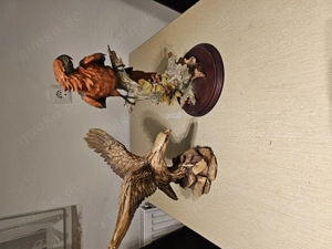 Steinfiguren Adler Papagei