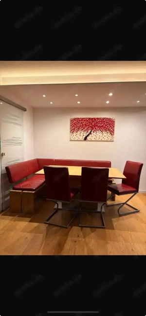 Esstischgarnitur (Tisch, Eckbank, 3 Stühle),  Buche Echtholz