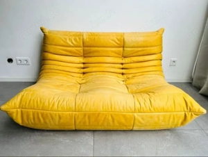 ligne roset Togo gelb Leder 2-Sitzer Bild 2