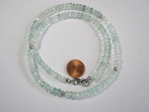 NEU: Collier   Kette mit 100 Carat Aquamarin 925 Silber-Karabiner