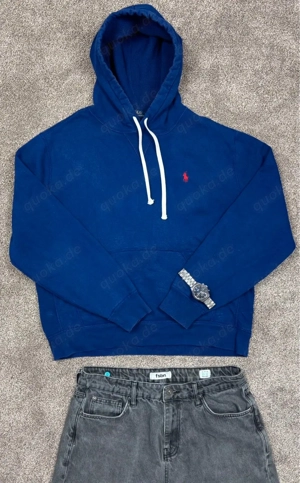 Ralph Lauren Vintage Hoodie Pullover in Blau Gr L Neuwertig
