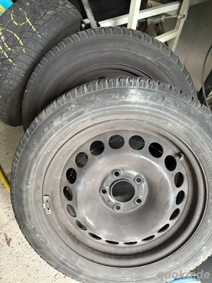 4 Stahlfelgen 7x16 ET 39 mit Winterreifen